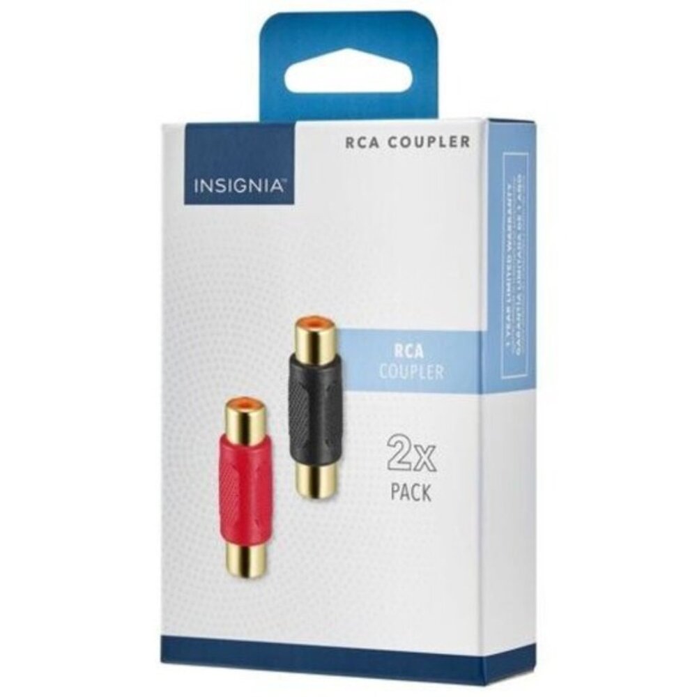 Insignia RCA Coupler - 2 Pack - Black/Red  NS-HZ5322-C